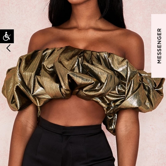 House of CB Tops - Delphina Hold Lame Ruffle Bustier